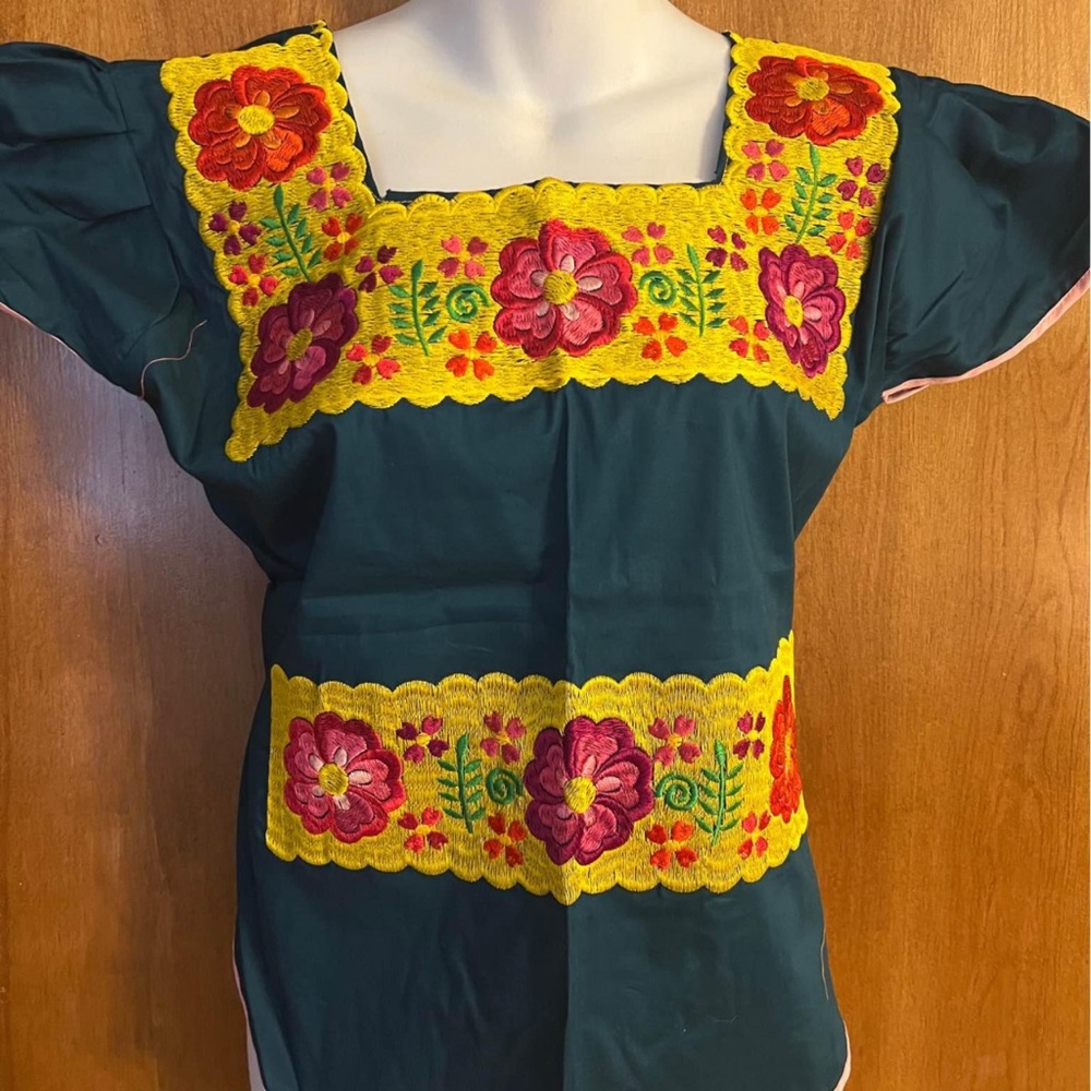 Authentic Embroidered Mexican Blouse
